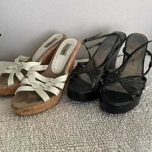 Two pair!! White House Black Market and Steve Madden platform strap heels 9